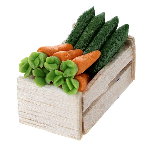Caixas de verduras e legumes miniaturas 2x2,5x2 cm para presépio com figuras altura média 8 cm, 12 unidades 3