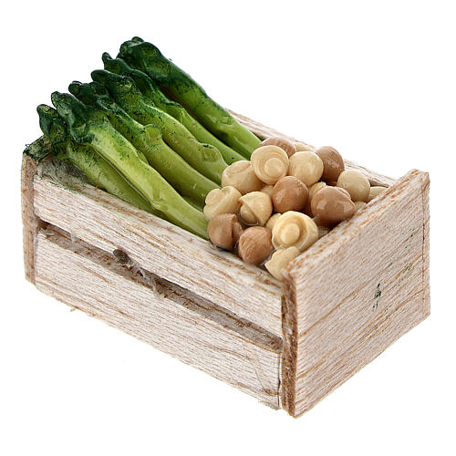 Caixas de verduras e legumes miniaturas 2x2,5x2 cm para presépio com figuras altura média 8 cm, 12 unidades 5