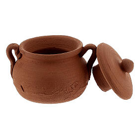 Pentola terracotta con coperchio presepe 12 cm