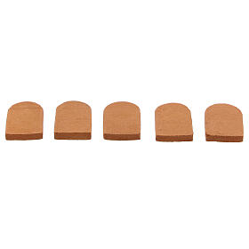 Telhas terracota em miniatura 2x1,7 cm para presépio, 100 unidades