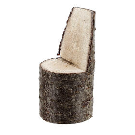 Chair with tree trunk backrest h 5 cm for Nativity Scene with 8 cm figurines