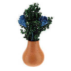 Flower pot with leaves h 5 cm for Nativity Scene with 8 cm figurines
