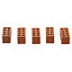 Ladrillos rectagulares terracota 1x2x1 cm 100 piezas s2