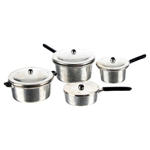 Set 4 pots metal Nativity scene 6-8 cm 1