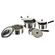 Set of 4 metal cooking pots for Nativity Scene with 6-8 cm figurines s2