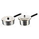 Set of 4 metal cooking pots for Nativity Scene with 6-8 cm figurines s3