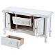White wood furniture for dining room 7 items for Nativity Scene with 12 cm figurines s3
