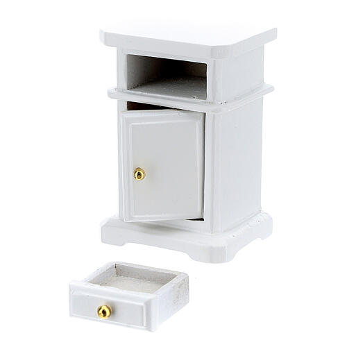 Mesita de noche madera blanca 6x4x3 cm belén 12-14 cm 3