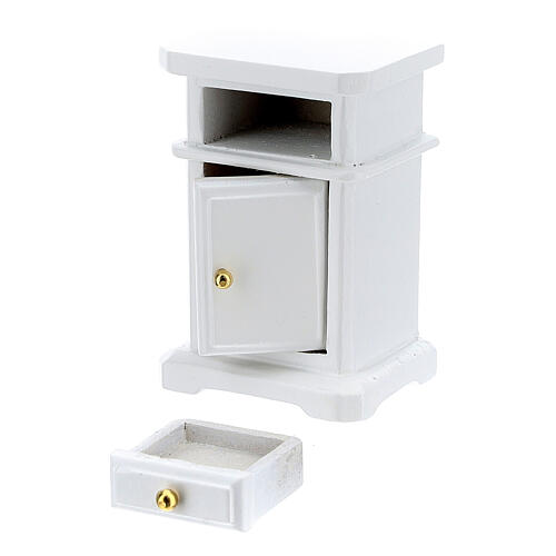 White wood nightstand 6x4x3 cm for Nativity Scene with 12-14 cm figurines