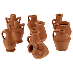Mixed terracotta amphorae conf. 10 pcs DIY nativity scene 8-10cm