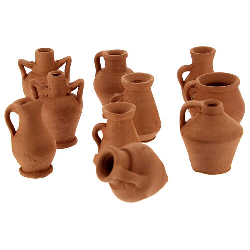 Mixed terracotta amphorae conf. 10 pcs DIY nativity scene 8-10cm 1