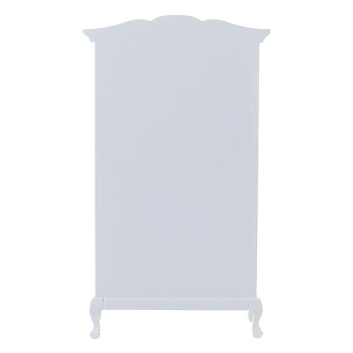 White wood wardrobe, 15x10x5 cm, for Nativity Scene with characters of 12 cm 5