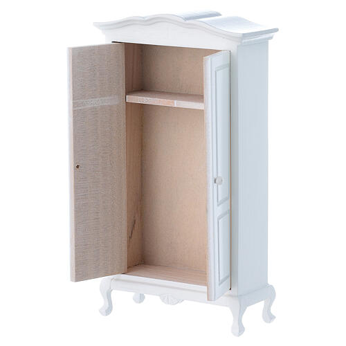 White wooden miniature wardrobe 15x10x5 cm, for 12 cm nativity 2