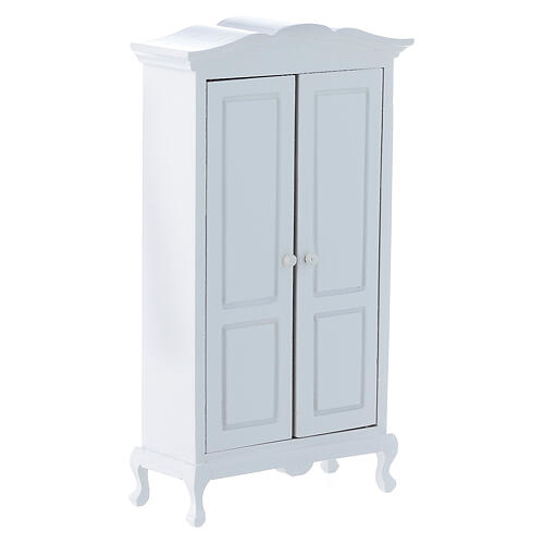 White wooden miniature wardrobe 15x10x5 cm, for 12 cm nativity 4