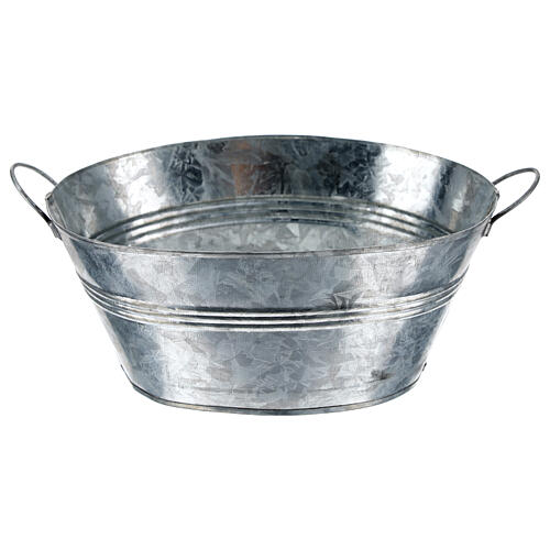 Oval metal tub h 5 cm for Nativity Scene with 24 cm figurines 3