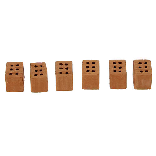 Tijolos terracota miniaturas 1x1,5x1 cm para presépio, 100 unidades 2