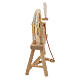 Roda de fiar com lã em miniatura madeira clara para presépio com figuras altura média 12 cm s4