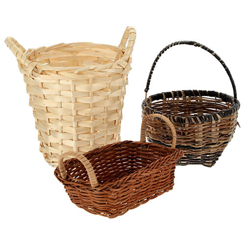Wicker baskets 10 pieces different shapes and sizes for Nativity Scene with 20-30-40 cm figurines 2