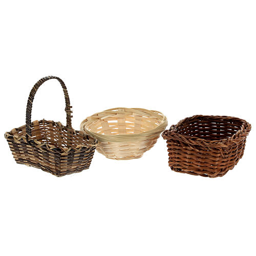 Wicker baskets 10 pieces different shapes and sizes for Nativity Scene with 20-30-40 cm figurines 3