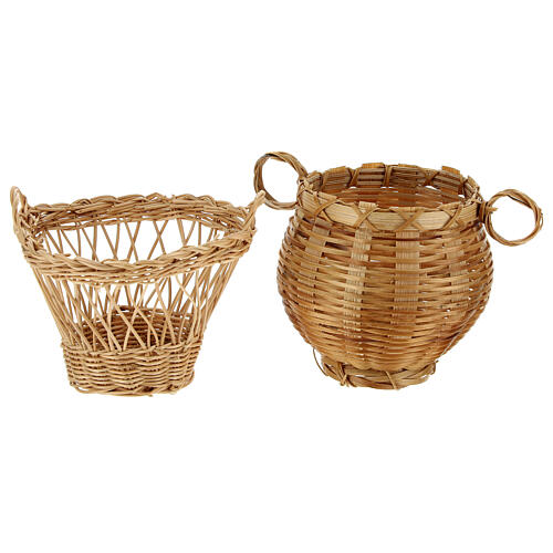 Wicker baskets 10 pieces different shapes and sizes for Nativity Scene with 20-30-40 cm figurines 4