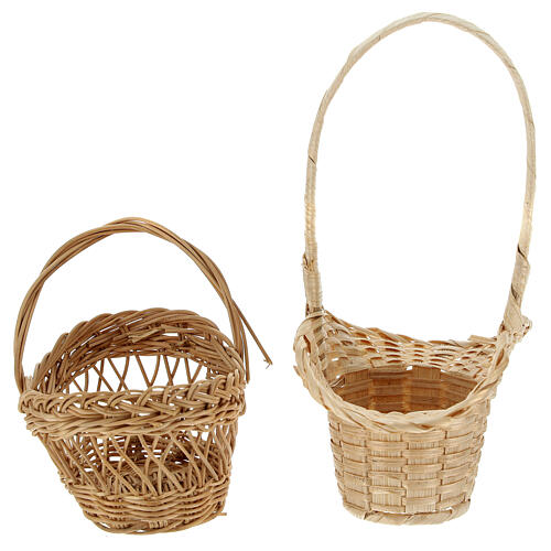 Wicker baskets 10 pieces different shapes and sizes for Nativity Scene with 20-30-40 cm figurines 5