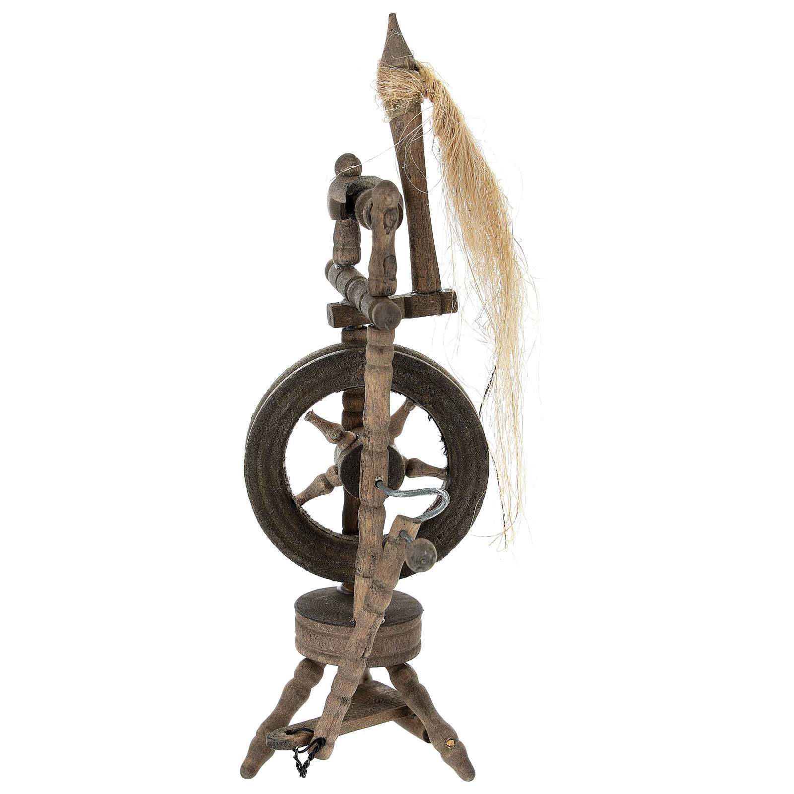 Wooden spinning wheel h 14 cm for Nativity scene | online sales on ...