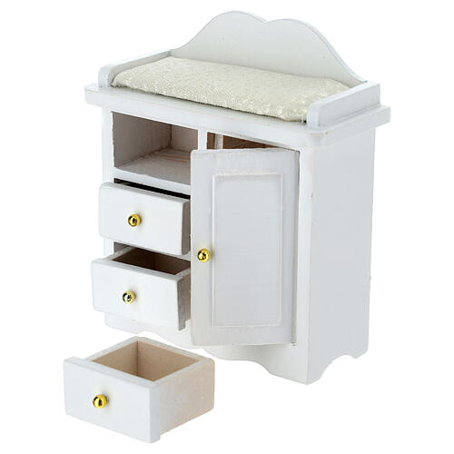 White baby changing table for Nativity Scene with 12-14 cm figurines 2