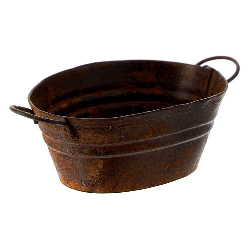 Rusty tub for Nativity Scene with characters of 8-10 cm 3