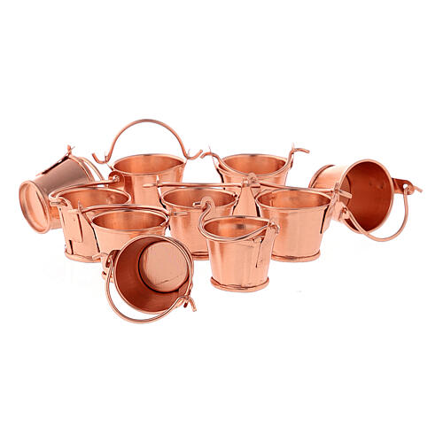 Copper bucket for Nativity Scene with 8 cm characters 2