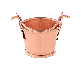 Copper bucket figurine for nativity scene 8 cm