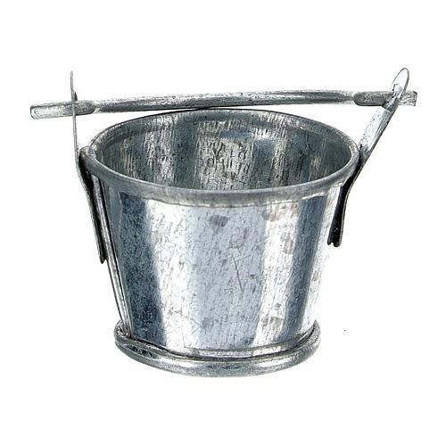 Miniature bucket aluminum for 8 cm nativity 1