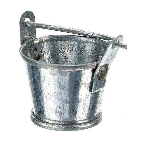 Miniature bucket aluminum for 8 cm nativity 2