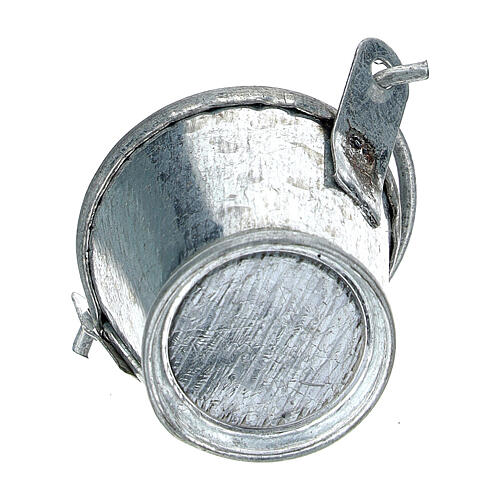 Miniature bucket aluminum for 8 cm nativity 3
