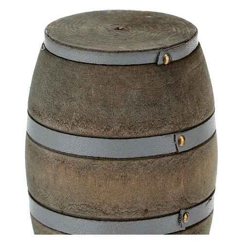Wood barrel with grey circles for Nativity Scene with 14-16 cm characters 2