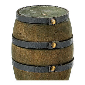 Wood barrel with dark circles for Nativity Scene with 8-10 cm characters