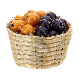 Panier prunes et abricots crèche 6 cm