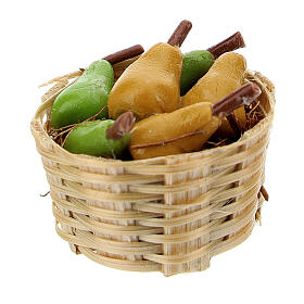 Basket of pears 3 pieces Nativity scene 6-8 cm