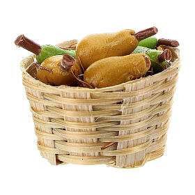 Basket of pears 3 pieces Nativity scene 6-8 cm