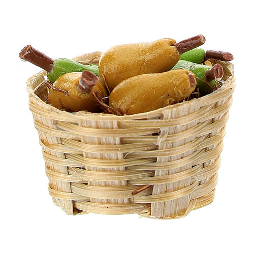 Basket with pears 3 pieces for Nativity Scene with 6-8 cm figurines 2