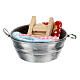 Wood tub with clothes for Nativity Scene with 6-8 cm figurines s1