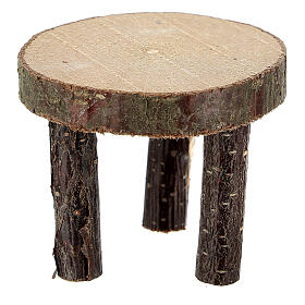 Tischr, rund, Baumstammbrett, Höhe 4 cm, für 10 cm Krippen