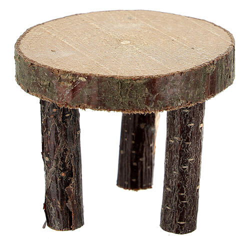 Tischr, rund, Baumstammbrett, Höhe 4 cm, für 10 cm Krippen 1