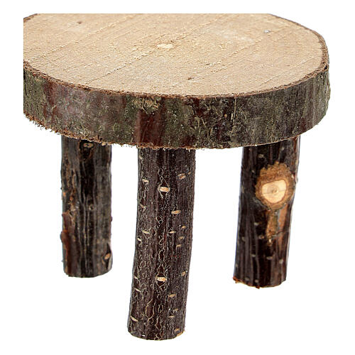 Tischr, rund, Baumstammbrett, Höhe 4 cm, für 10 cm Krippen 2