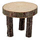 Tischr, rund, Baumstammbrett, Höhe 4 cm, für 10 cm Krippen s1