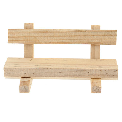 Holzbank, 5x10x5 cm, geeignet für 10-12 cm Krippe 1