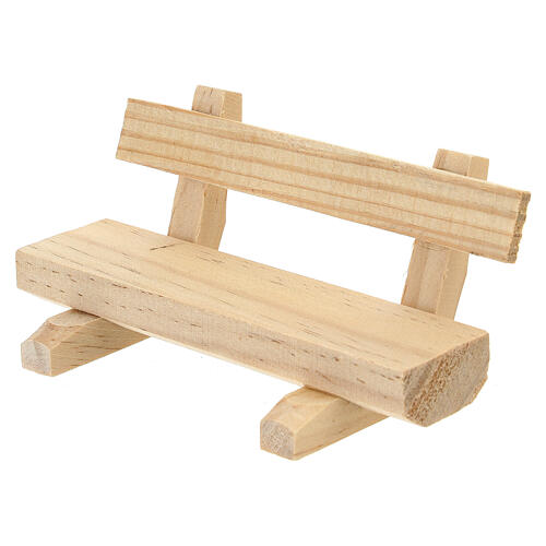 Wooden bench 5x10x5 cm Nativity scene 10-12 cm 3