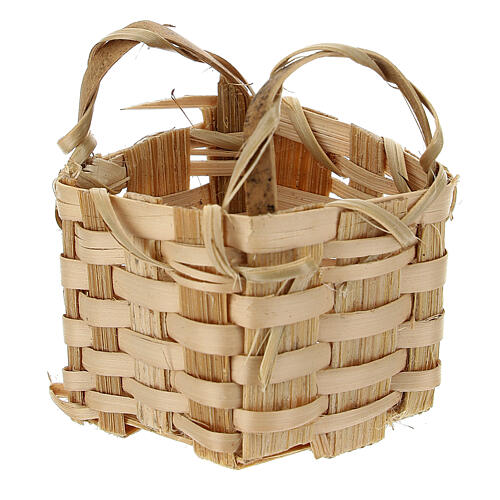 Cesta de vime em miniatura 4x3,5x3 cm para presépio com figuras altura média 10 cm 2