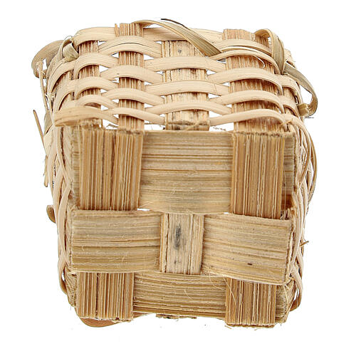 Cesta de vime em miniatura 4x3,5x3 cm para presépio com figuras altura média 10 cm 3