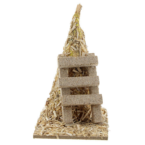 Pile of hay with ladder 12x12x7 cm for Nativity Scene with 8-10 cm figurines 1