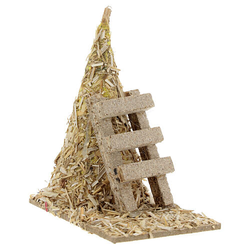 Pile of hay with ladder 12x12x7 cm for Nativity Scene with 8-10 cm figurines 3